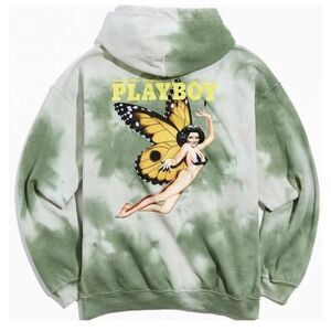 Urban Outfitters Playboy Butterfly Tie-Dye Hoodie Sweatshirt